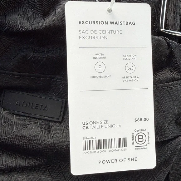Athleta NWT Excursion Waistbag Everywhere Stowaway Fanny Pack Bag Black - Picture 9 of 13